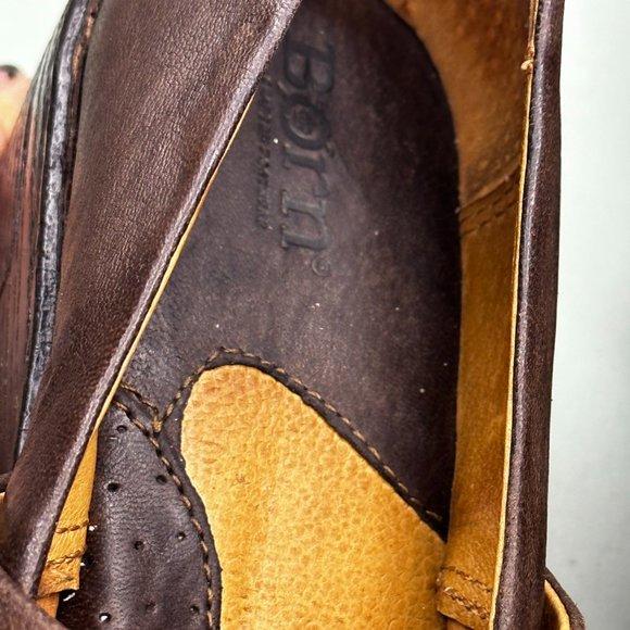 Born Toby II Slip-on Brown leather Clogs - Picture 8 of 9